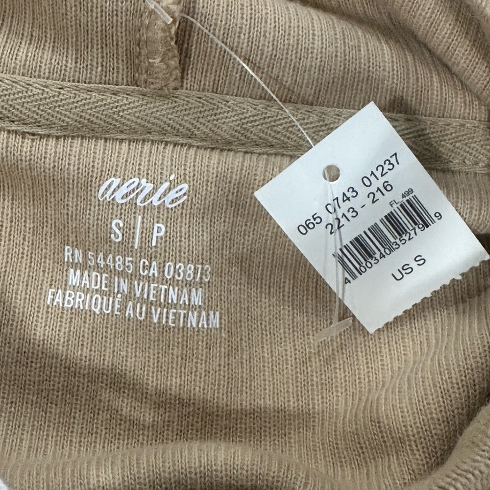 NWT Aerie Tan Cropped Hoodie (Small) - Picture 5 of 9